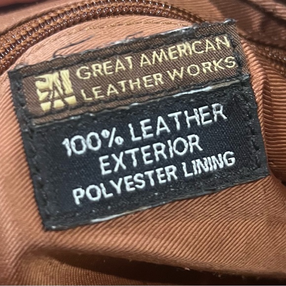 Great American Leatherworks Vintage Crossbody Bag Cognac Leather - Picture 6 of 10